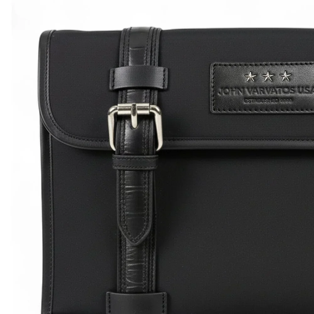 John Varvatos U.S.A. Remy iPad Sleeve M04154B Black Leather Trim Tablet Case